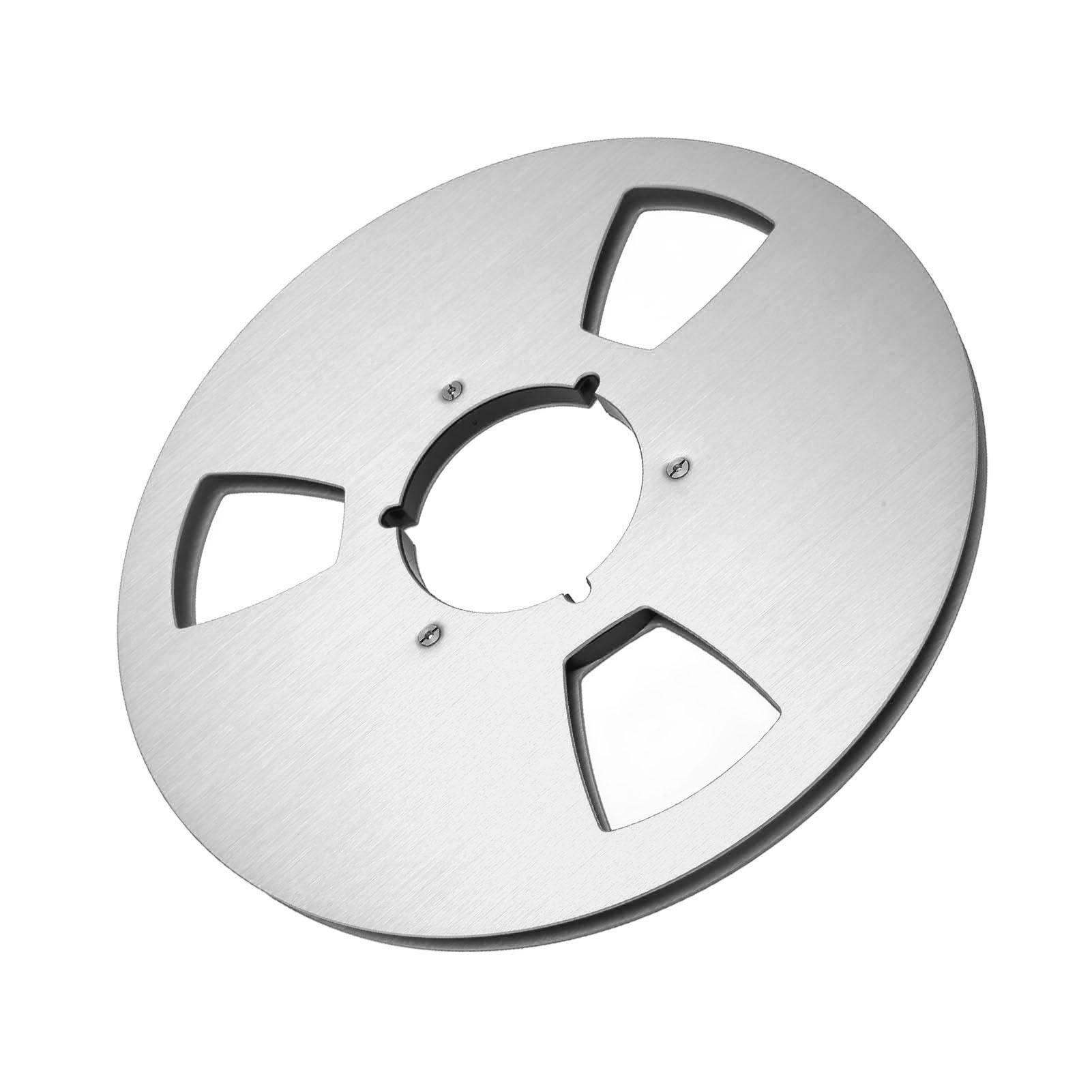 Carrete de Recogida Vacío de 10,5 Pulgadas, Pieza de Máquina de Apertura Universal de 3 Orificios con Aleación de Aluminio, para Carrete de Recogida de Cinta de Sonido (Silver)
