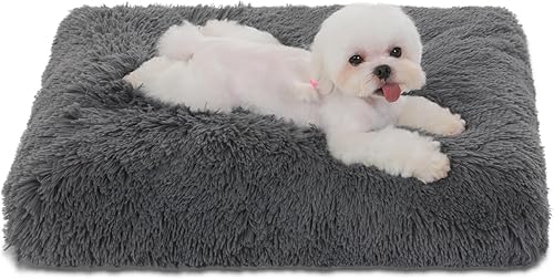 Miniatura 48 de Bedfolks Cama Impermeable para Jaula de Perro con Funda Extraíble Lavable, Almohadilla de Piel Sintética de Felpa para Perros Grandes, Cama Mullida