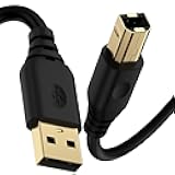 HP Printer Cable 10FT, 10 FT USB Printer Cord Extra Long USB Type A to B Scanner Cord 10 Feet USB 2.0 MIDI Cable High Speed for Canon, Brother, Samsung, Dell, Epson, Lexmark, Xerox, Piano, Dac