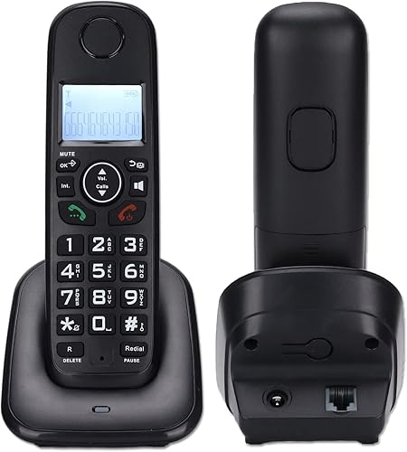 Miniatura 1 de ciciglow Teléfono inalámbrico para el hogar, compatible con 16 idiomas, pantalla LCD retroiluminada, identificación de llamadas/reenvío de llamadas,