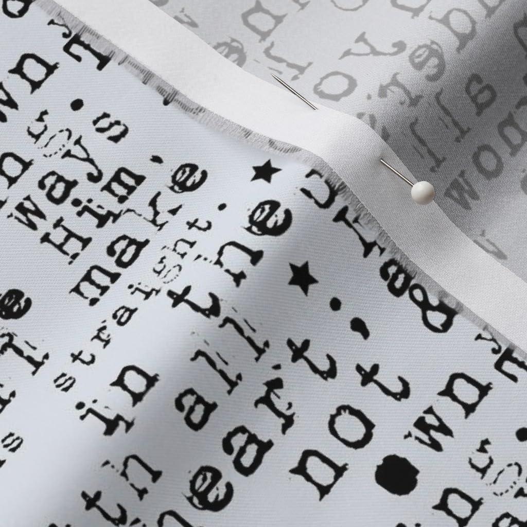 Spoonflower Fabric - Scripture Black Text Pale Blue Background Bible Typewriter Printed on Organic Cotton Sateen Fabric by The Yard - Sewing Quilting Apparel Home Decor