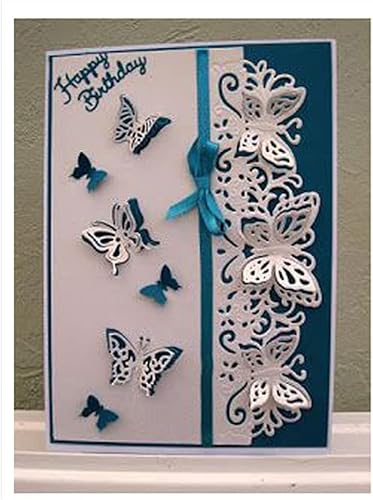 Miniatura 4 de COMFEELING Troqueles de corte de borde, paquete de 4 troqueles de metal, plantillas feativales para hacer tarjetas de boda, marco cortado para