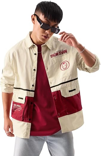 The Souled Store Men's Cotton Regular Fit Shirt