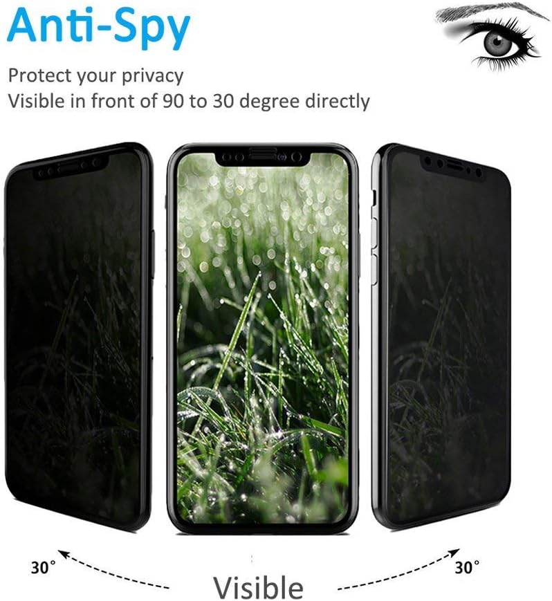 WAMTHUS Tiamat OM-Screen-Protector-Note 4 iPhone X Privacy Screen Protector, Tempered Glass Anti-Spy Privacy Film for Apple iPhone X, Water, 2 Piece