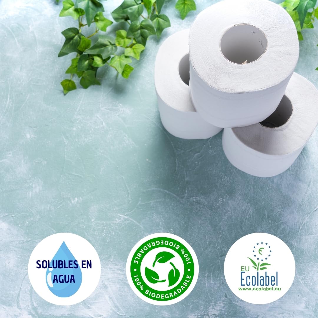 Papel Higiénico Doble Capa | Rollo Papel Higiénico Extrasuave | 160 Servicios por Rollo (96 Unidades)