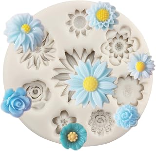 Daisy Flower Silicone Molds Chrysanthemum Fondant Molds Small Flower Chocolate Mold For Cake Decorating Cupcake Topper Candy Gum Paste Polymer Clay