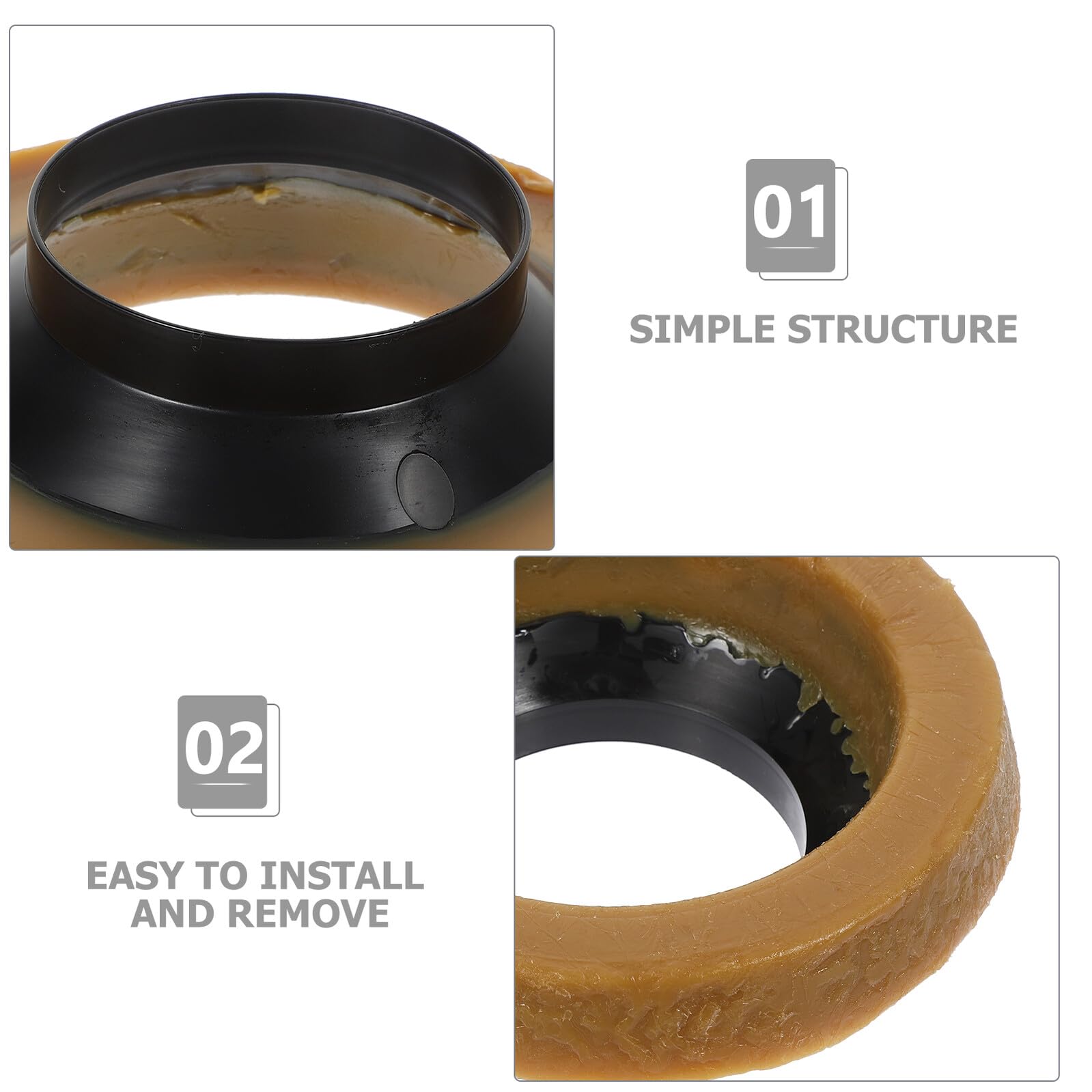 4 Ensembles Joint de Wc Étanche avec Bride Anneau de Remplacement Épais pour Cuvette Ronde et Allongée Accessoire Salle de Bain Anti-fuite Facile à Installer