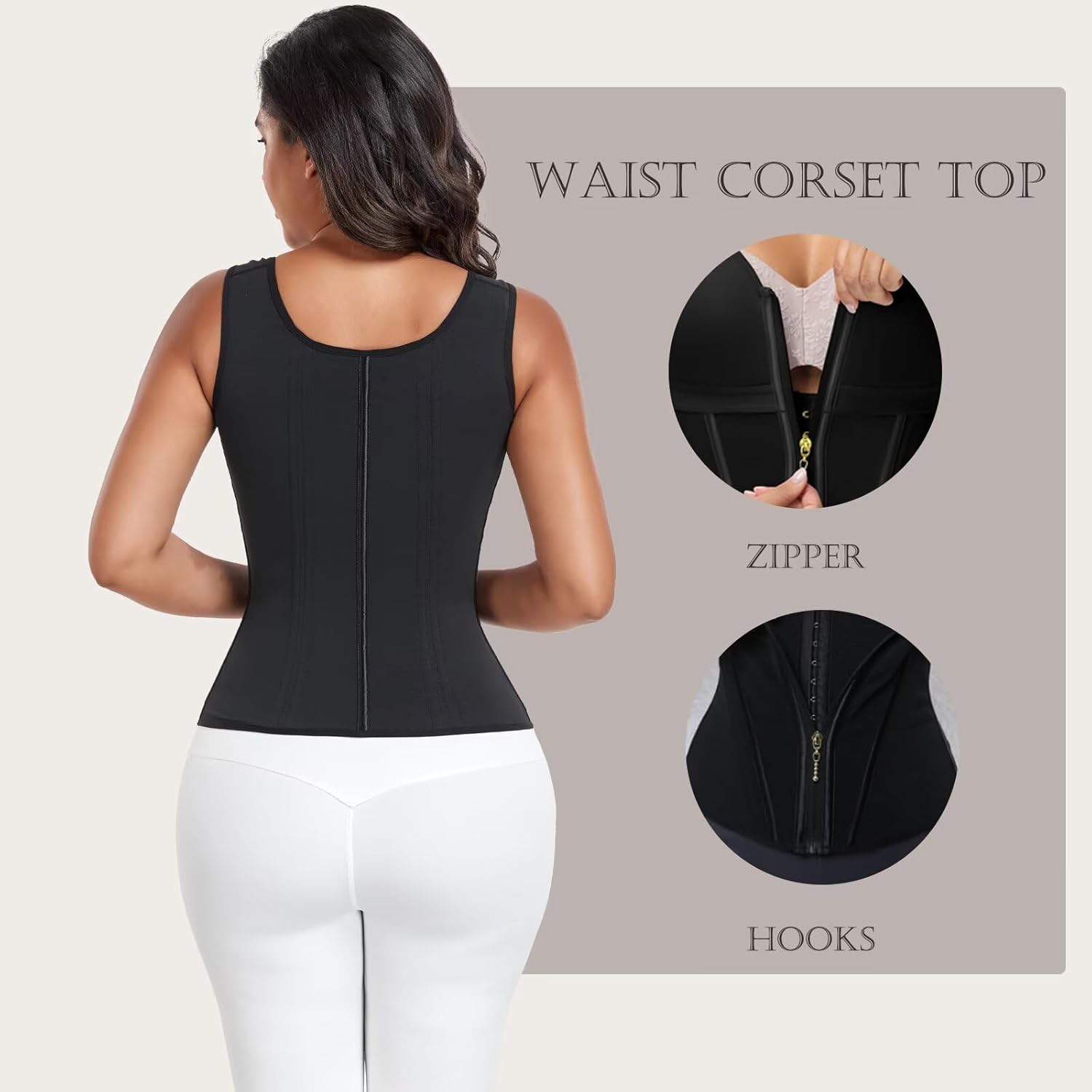 Waist Trainer For Women Tummy Control Postpartum Shapewear Sport Workout Faja Body Shaper Zipper Shaping Corset - Image 3