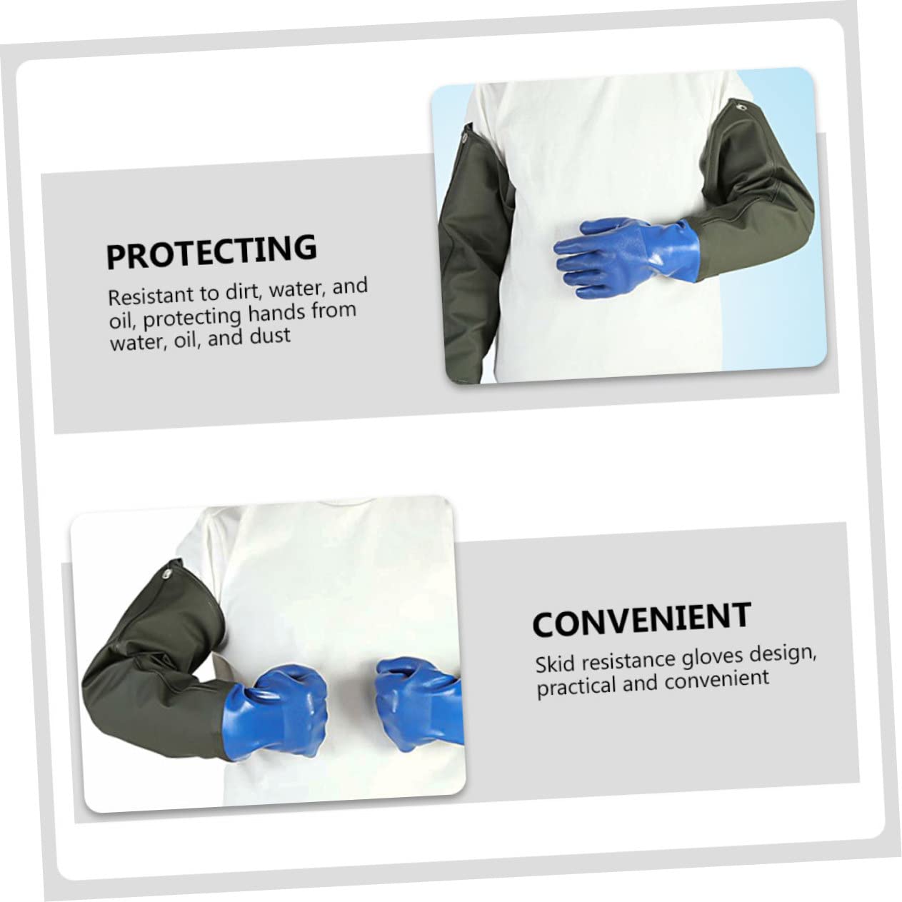 Guantes de Pvc Antideslizantes de Alta Resistencia para Uso Industrial | 1 Par, Impermeables, Diseño Creativo, para Industria del Petróleo y Minería del Carbón