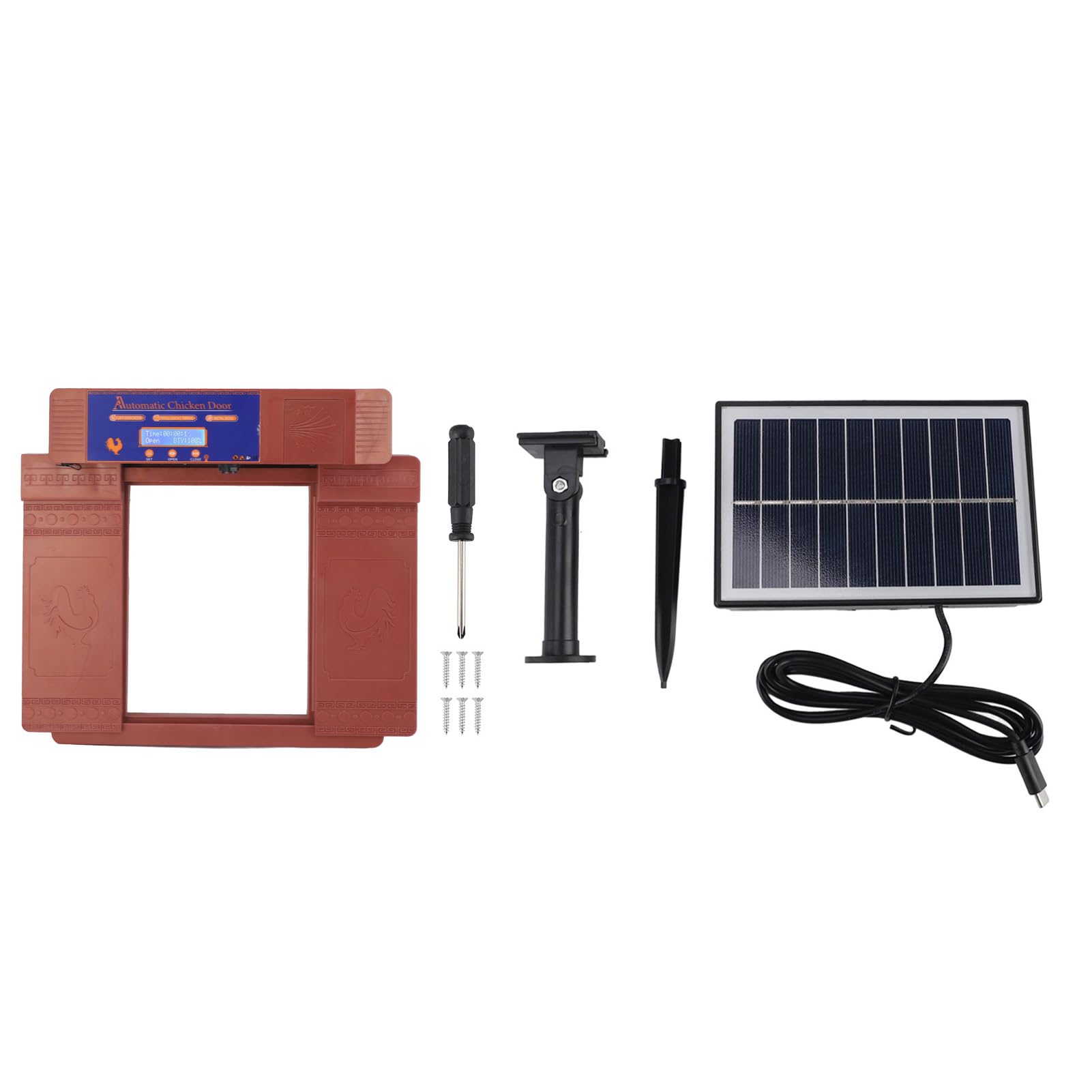Porta per pollaio ad energia Solare, apriporta Automatico per polli, modalità Multipla, sicura, Luce per Anatre, oche e pollame (Bronzo)