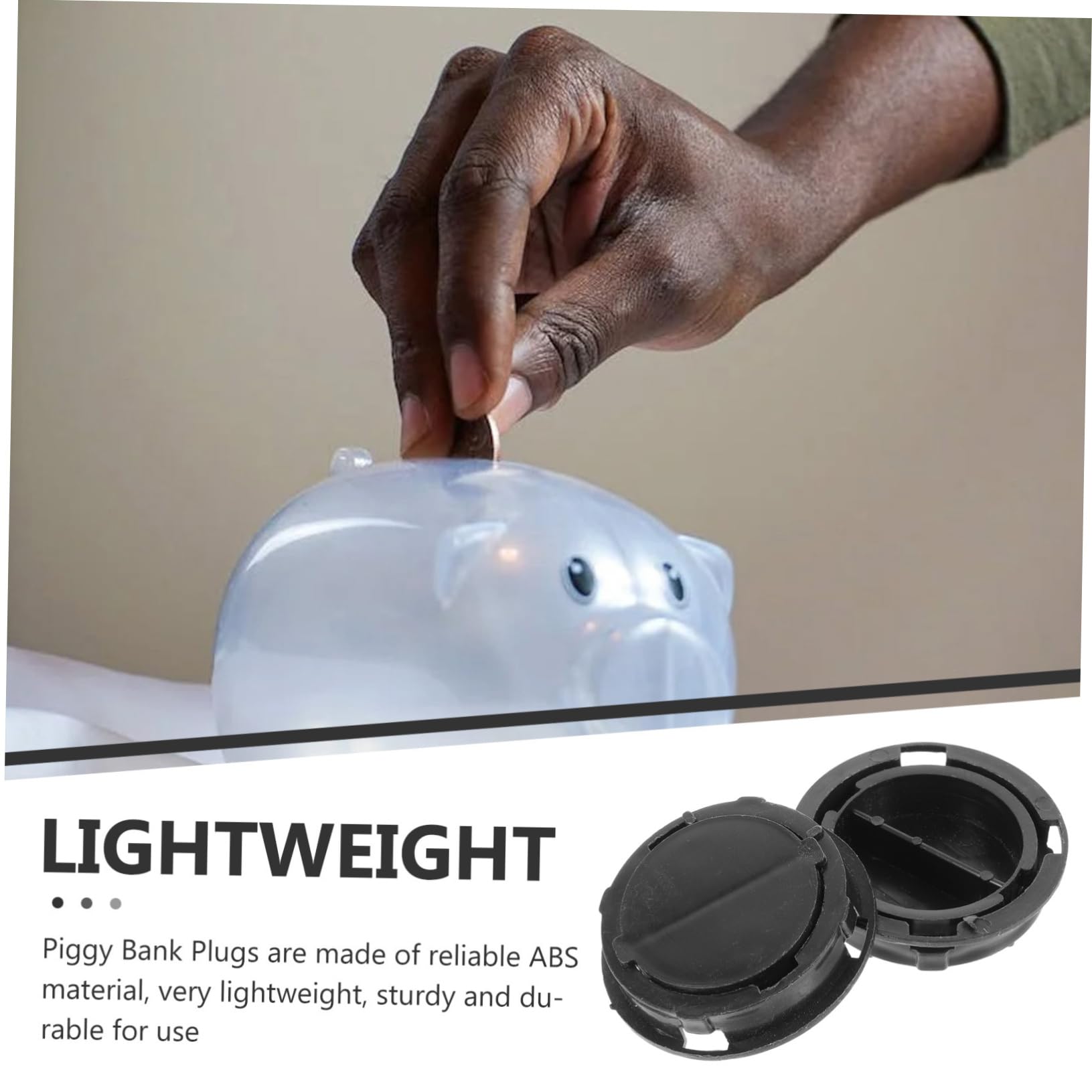 JECOMPRIS 20pcs Piggy Bank Bottom Plugs Conditioner Stopper for Piggy Bank Portable Drain Plug Saving Pot Stopper Replacement White Accessory Piggy Bank Hole Plugs Savings Jar Black