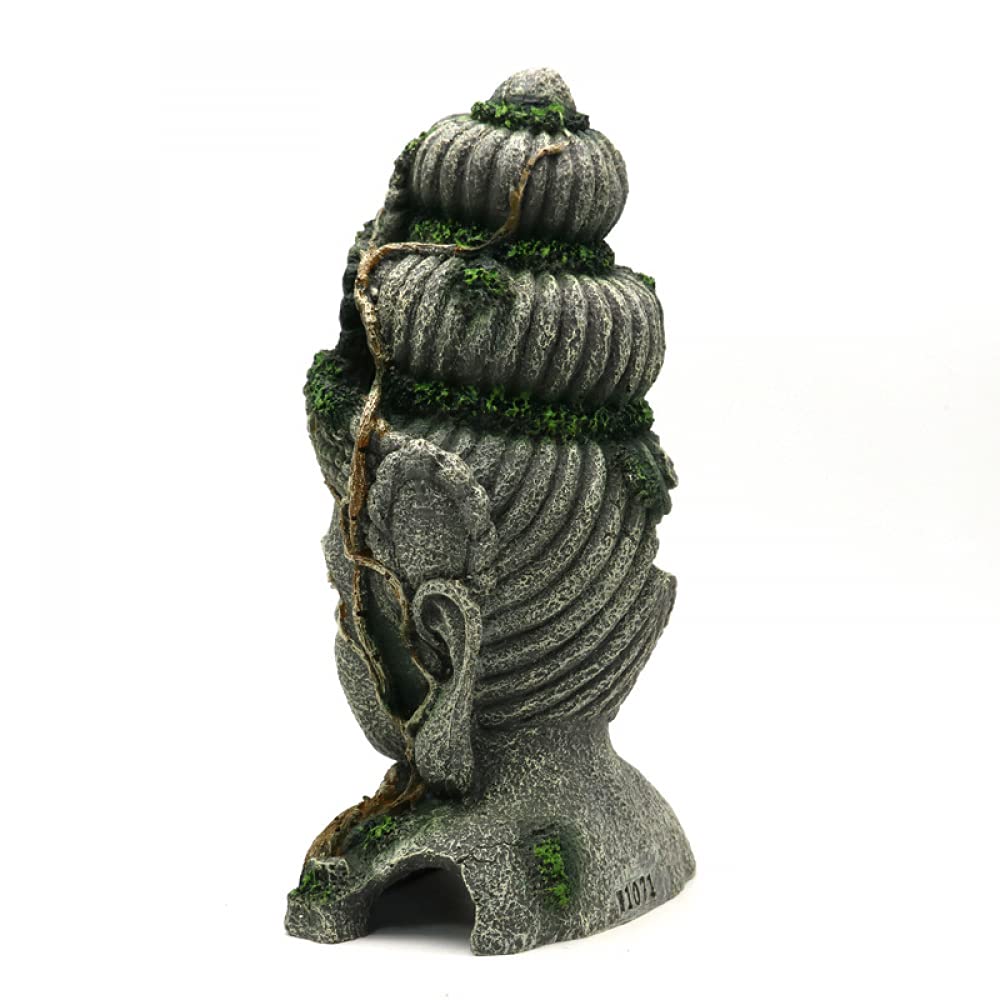 Siqi Retro Buddha Decorazioni per acquari Resina Serbatoio di Pesce Buddha Seduto Statua Ornamento per Acquario Accessori per Animali Domestici Decorazione paesaggistica