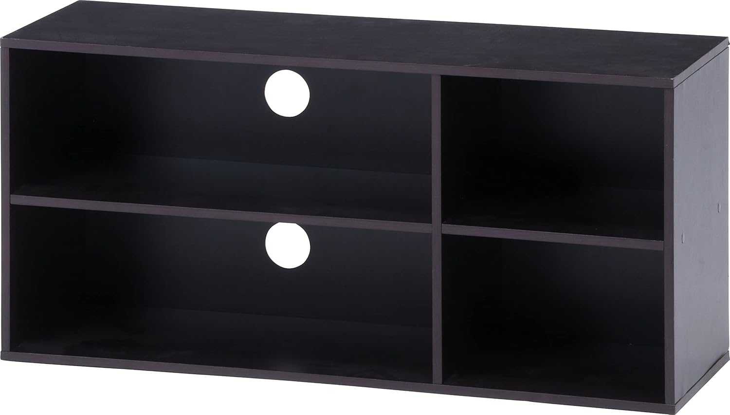 不二貿易 TVラック テレビ台 幅89×奥行29.5×高さ42cm ブラウン 32型対応 木目調 コンセント穴あり 組立商品 84575