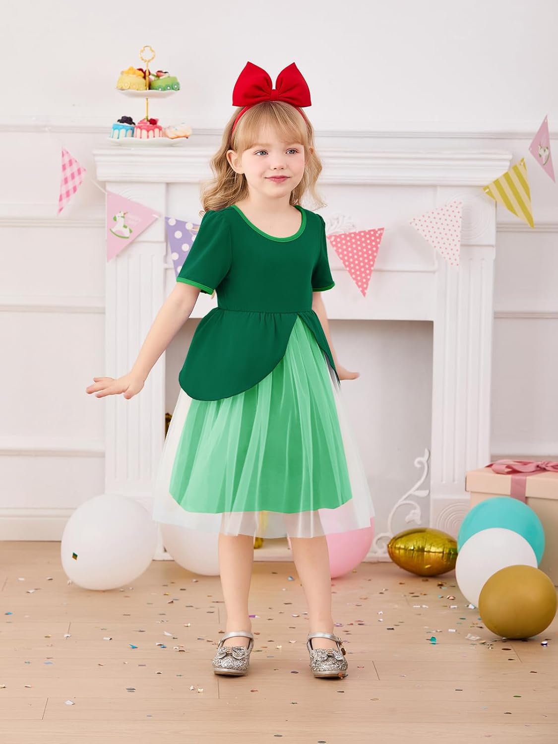 Haloumoning Toddler Baby Girl Tutu Dress Little Kids Cute Short Sleeve Ruffle Party Dresses 9M-8Y - Image 4