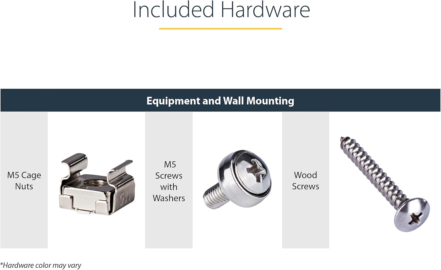 Included Hardware for StarTech.com Wall Mount Rack