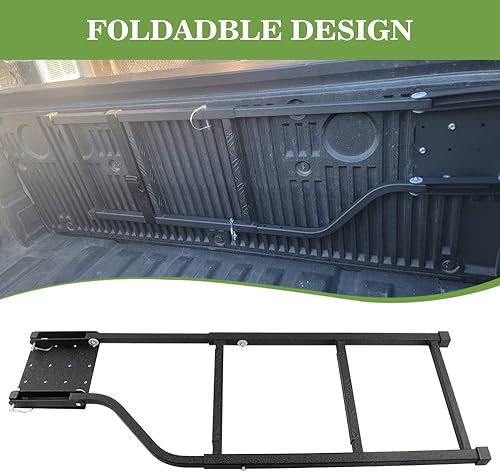 Miniatura 7 de Escalera plegable para plataforma trasera de camión, escalera de extensión universal con placas de agarre de aluminio mejoradas
