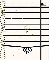 Tilibra - Planner Espiral 17,7 x 24 cm West Village 2026 - Fundo Branco e Linhas Pretas