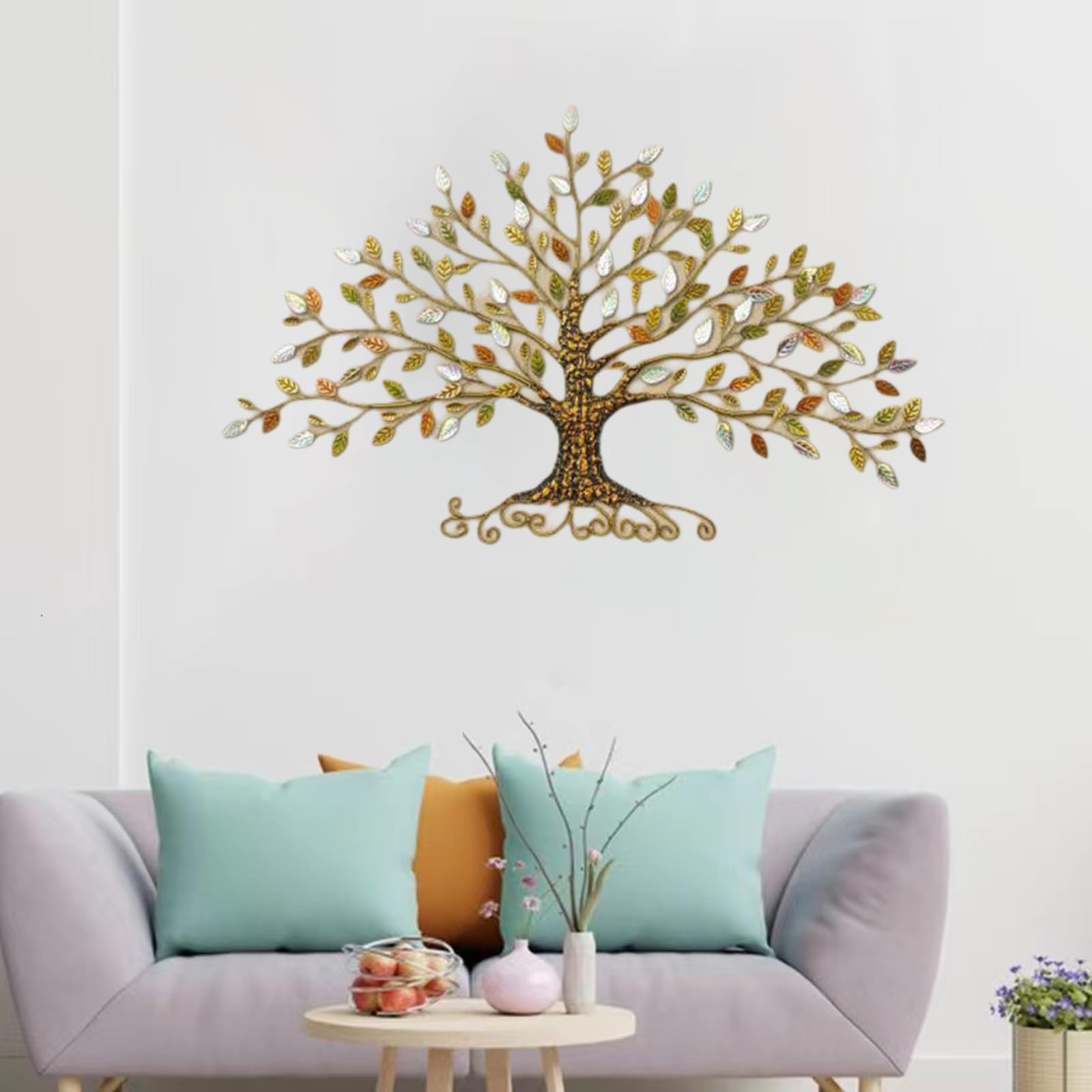 Metall Baum des Lebens Wanddekoration,Baum des Lebens Wanddeko,Baum des Lebens Wanddeko Gold,Baum des Lebens Wanddeko Groß,Wandbehang,FüR Balkon Terrasse Innen- Und AußEnbereich