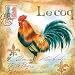 Napkin - Beverage Size, Paper - "Le Coq" - Rooster/Paris/Fleur de Lis Design