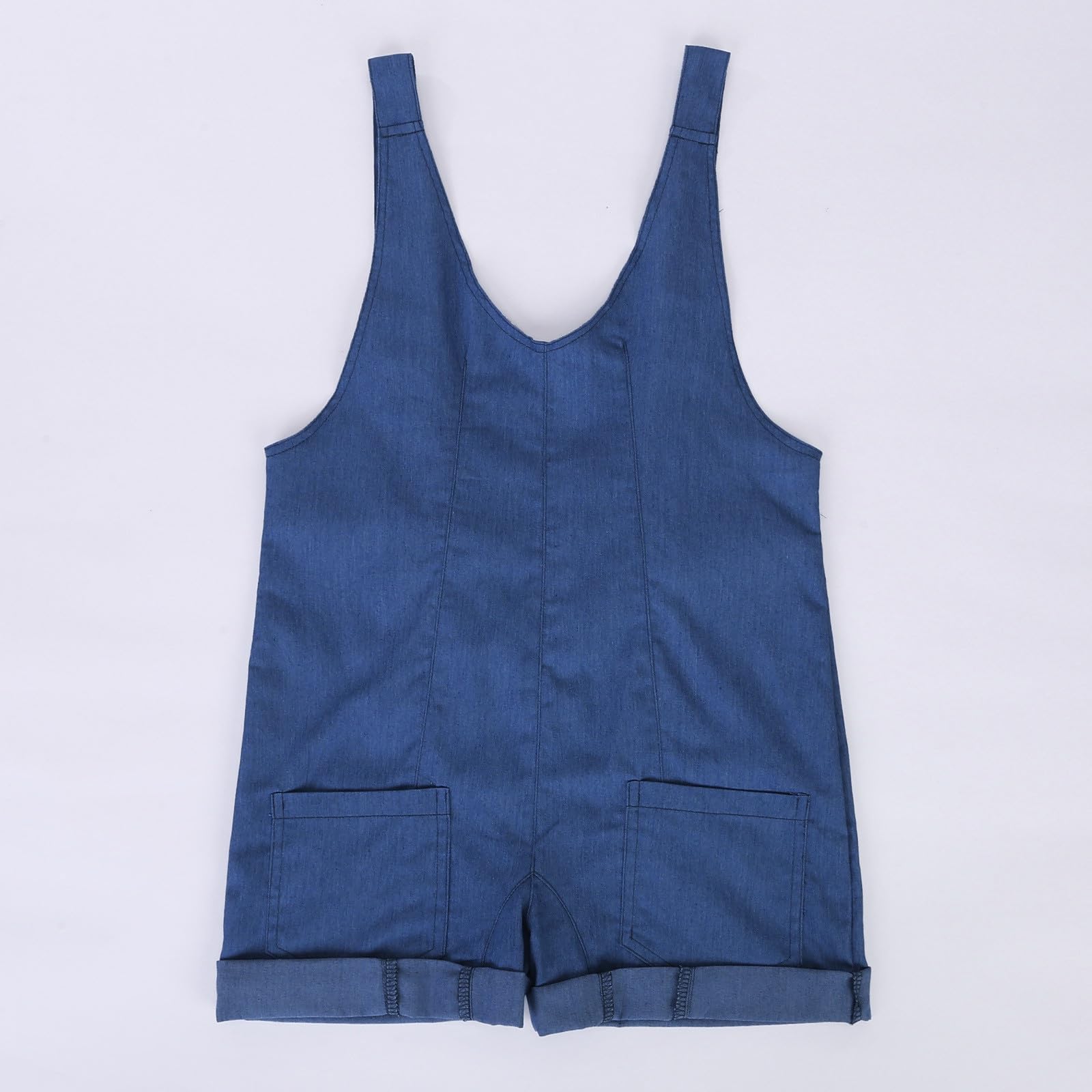 WWricotta Salopette in denim per bambine, pantaloncini estivi regolabili con spalline, tute in jeans, pantaloncini/A