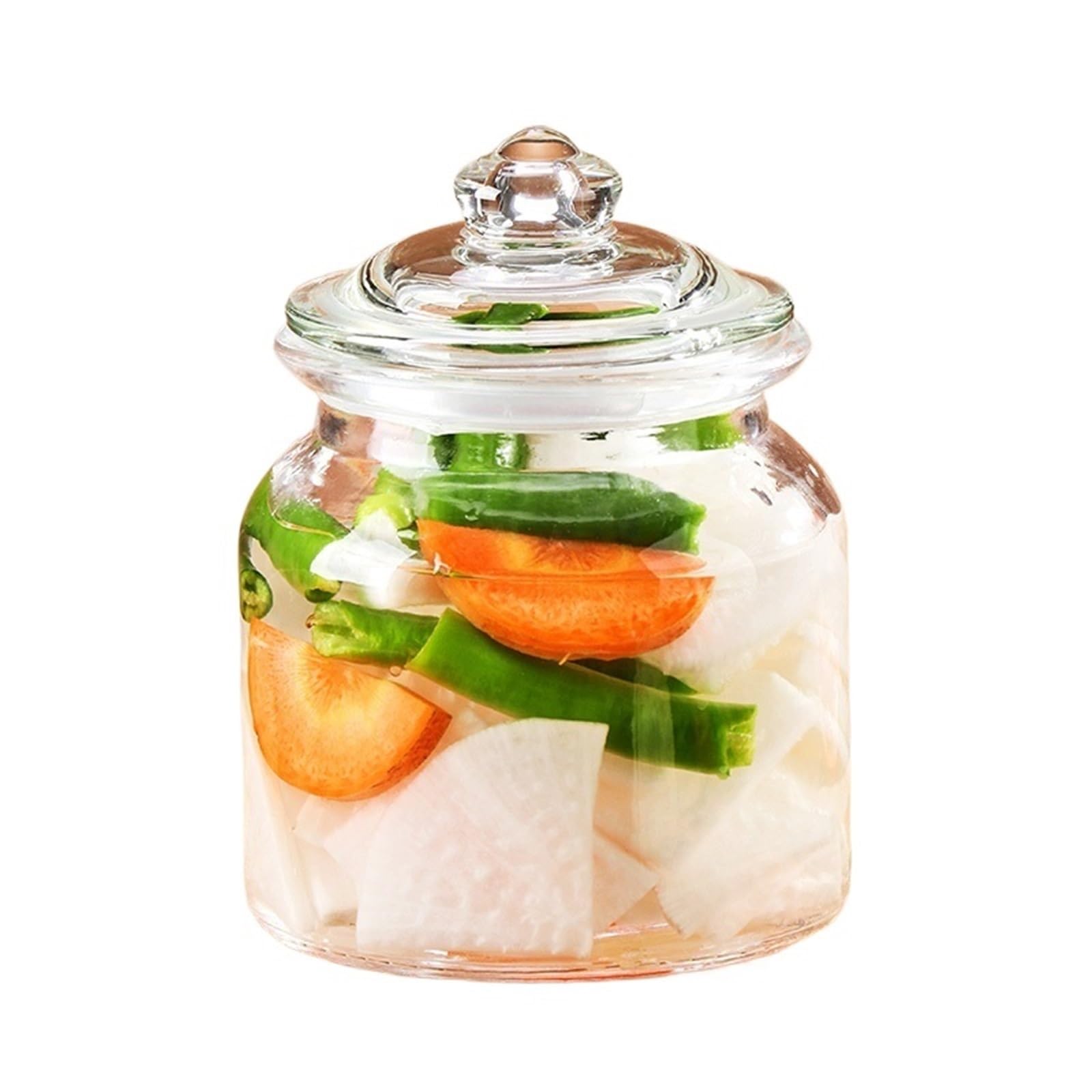 LSNNMU 2pcs Transparent Glass Sealed Jar Candy Honey Dried Fruit Bottle With Lid Storage 950ml Box Kitchen Supplies For Preserving(Glossy-650ML)