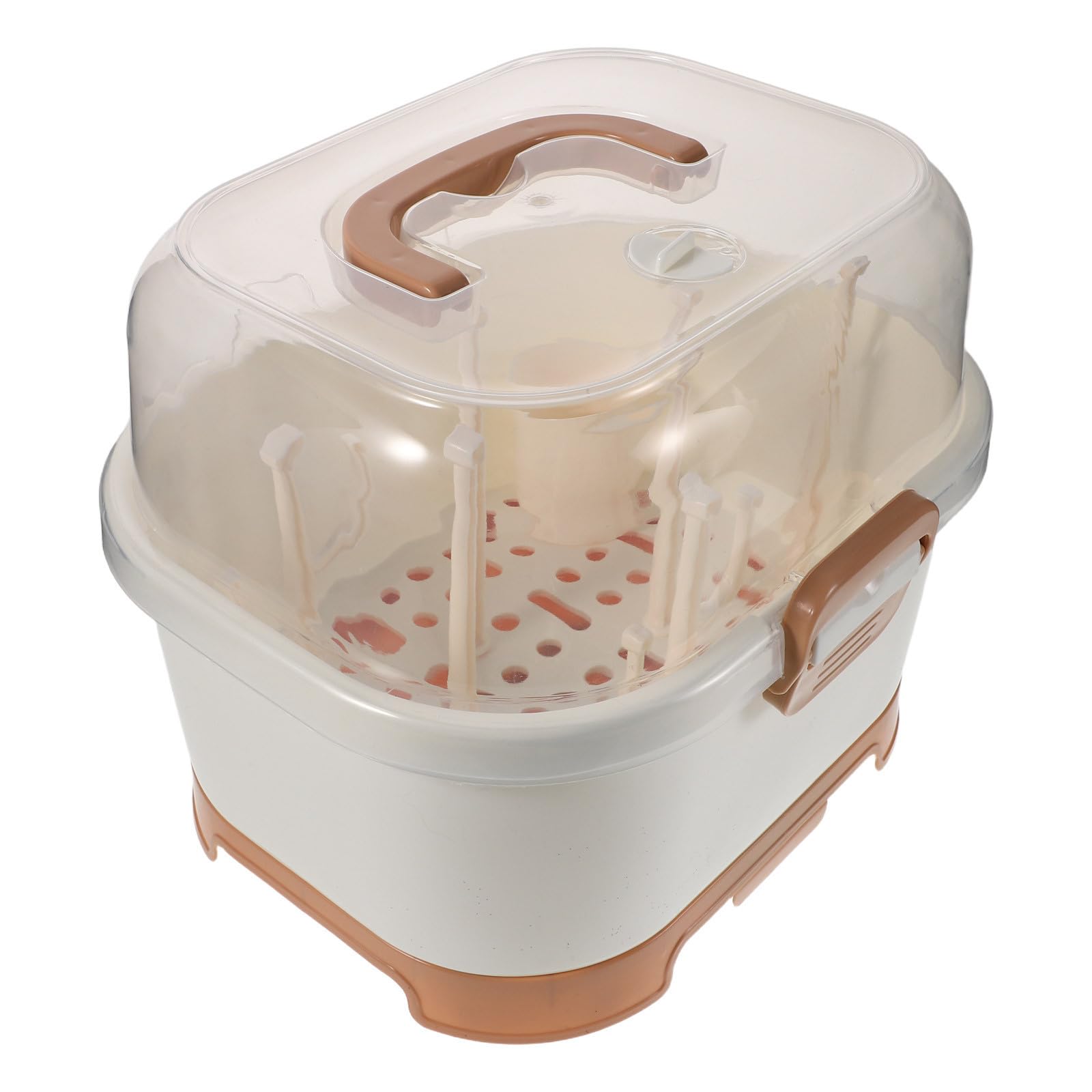 Toyvian Escurridor de Biberones Rejilla Seca para Biberones Caja de Almacenamiento Portátil con Tapa Plástico Diseño Vertical Ahorro de Espacio y Artículos de Ñiño Cocina y Armario