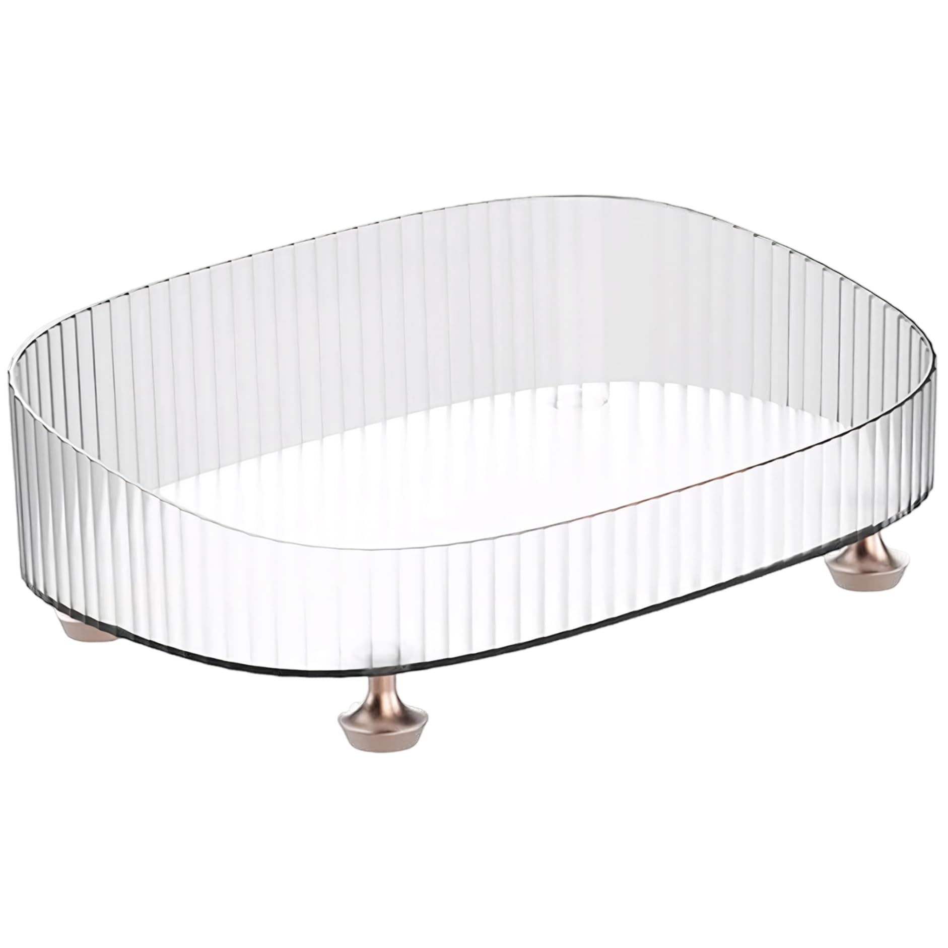 Takingup Perfume Tray 11x7x3 Inch, Transparent Countertop Jewelry with Makeup Organizer Tray for Dresser Cosmetics, Jewelry