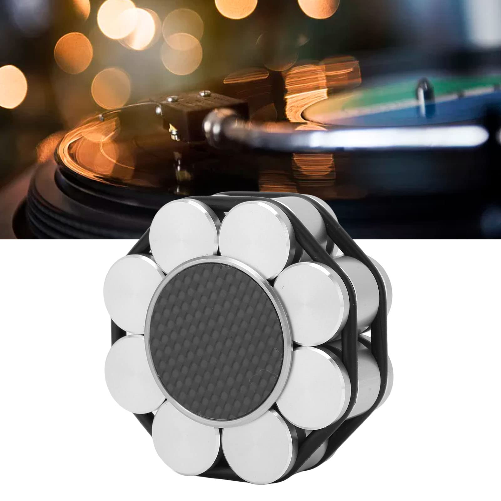 Estabilizador de Disco Estabilizador de Disco Abrazadera de Peso Récord Estabilizador de Disco Giratorio con Fondo de Silicona para Amortiguación de Vibraciones