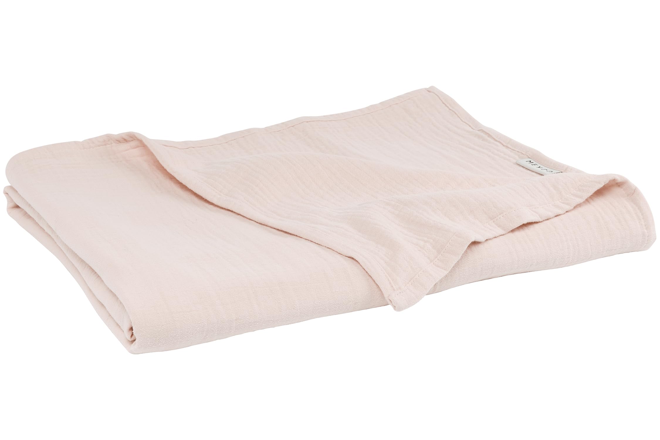 Meyco Home Uni Decke, pre-Washed Musselin (aus 100% vorgewaschener, hydrophiler Baumwolle, absorbiert Feuchtigkeit, atmungsaktives und weiches Material, Größe: 140 x 200 cm), Soft Pink