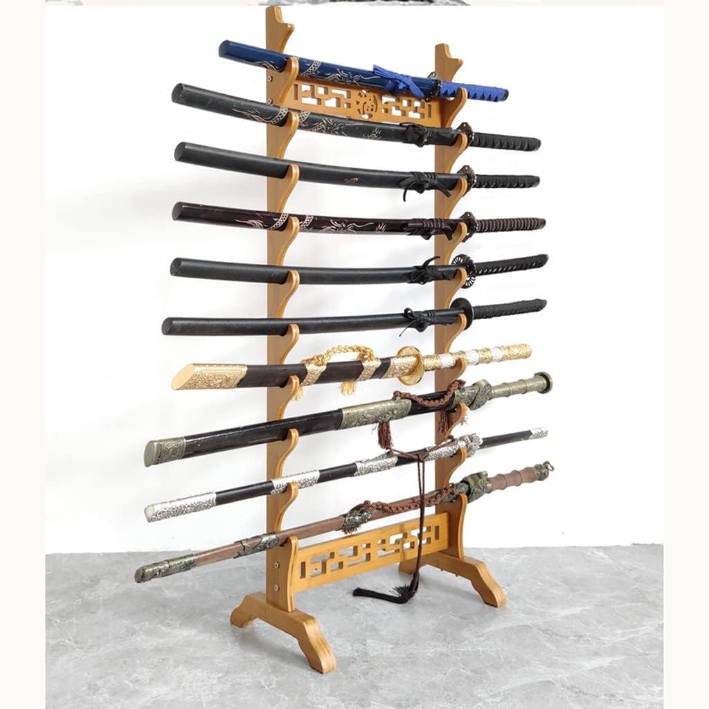 Sword Holder Katana Stand | Floor Standing Swords Rack, 5-12 Floors Vertical Display Stand Sword Hanger - Floor Multi-Layer Sword Holder for Katana Wakizashi & Samurai Swords