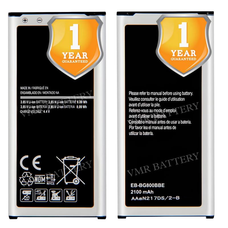 Image of Original EB-BG800BBE Battery Compatible for Samsung Galaxy S5 Mini (SM-G800H, SM-G800F, SM-G800M, SM-G800Y) - (2100mAh) - 1 Year Warranty K7