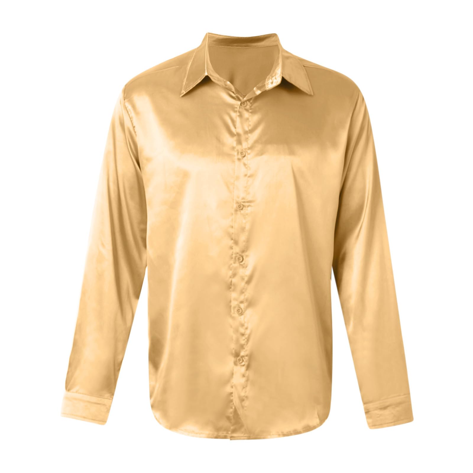 Party Hemd Herren Slim Fit Satin Bluse Langarmhemd Freizeithemden für Herren 70er Langarm Hemden Disco Party Kostüm Arbeitshemd Glänzend Langarmshirt Herren