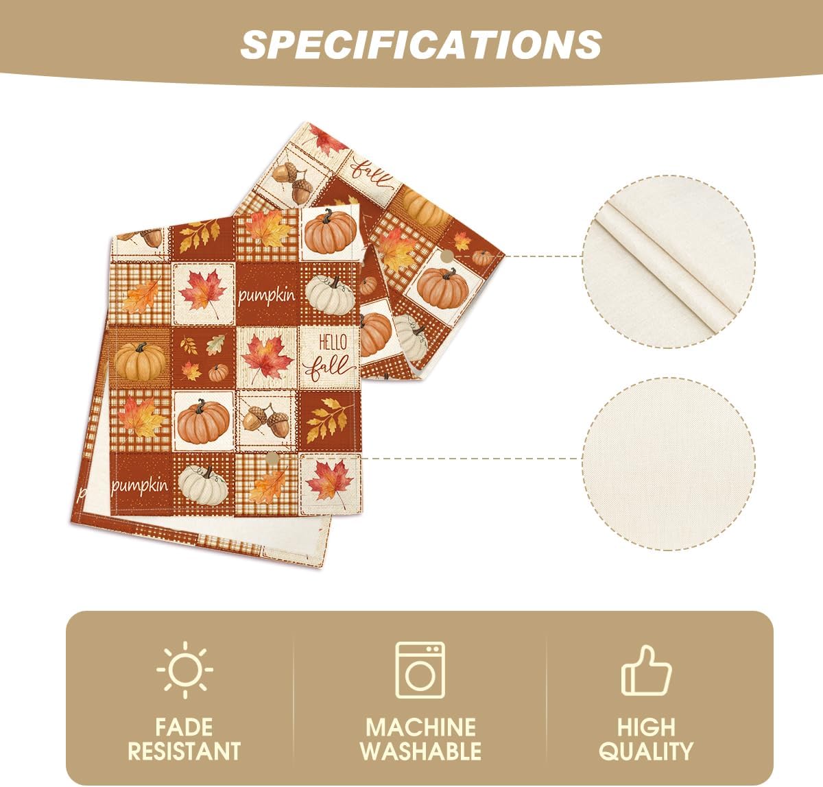 Artoid Mode 210 GSM Fall Table Runner Home Party Decor 13x72 Inch