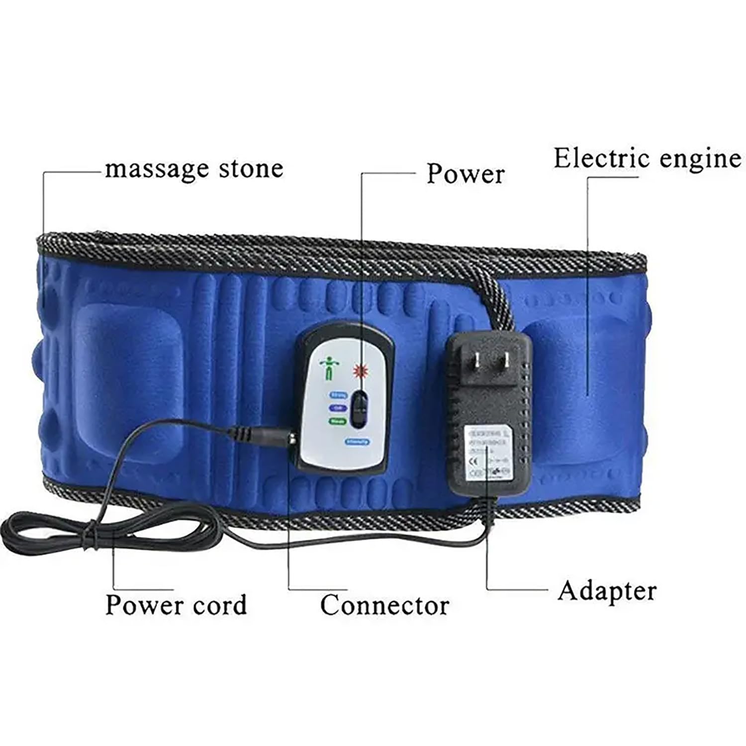 ERICAT Cintura per Massaggio Addominale Cordless, Cintura Dimagrante Vibrante per Il Corpo Pancia con Display a LED, velocità Regolabile a 2 Marce E Comfort Migliorato, per Addome, Schiena