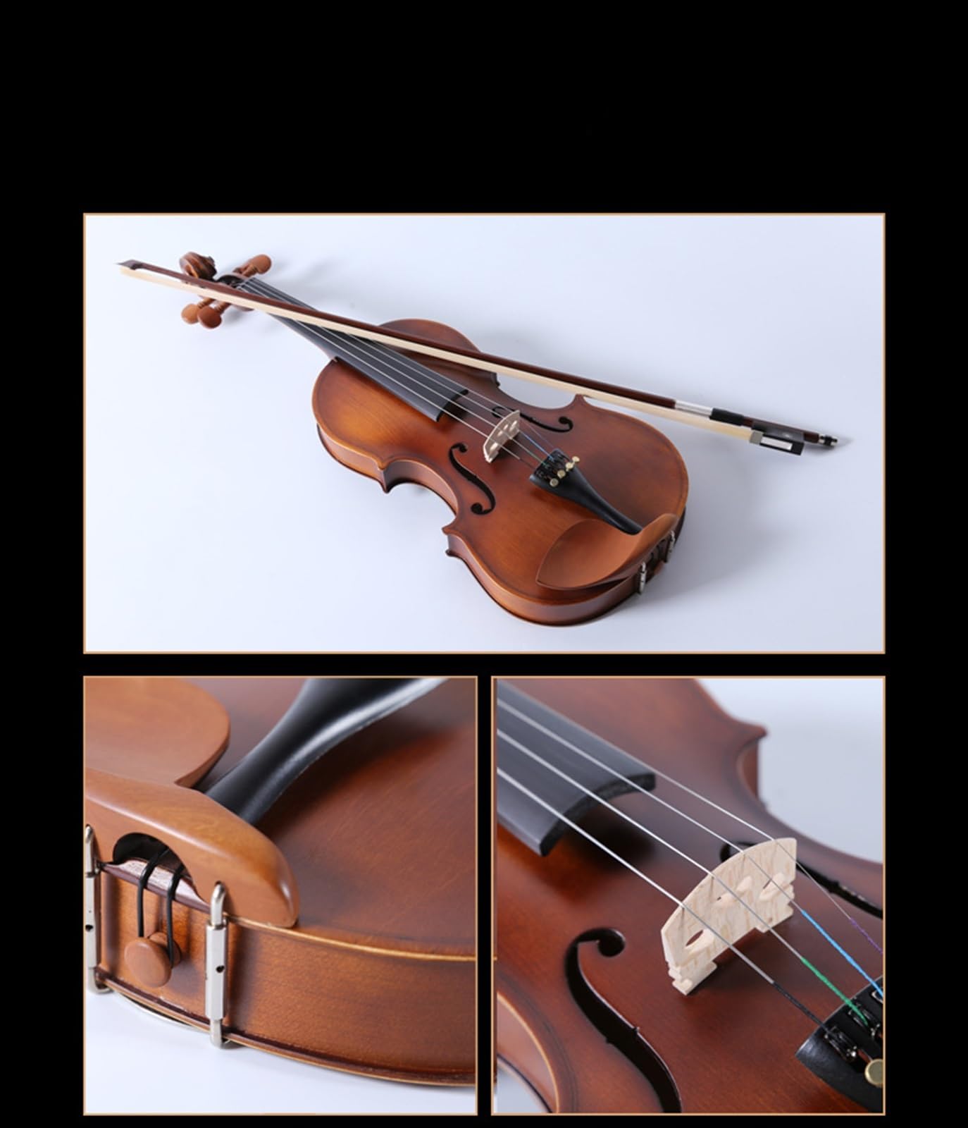 Geige Violine Für Erwachsene Violine Spielen Fichtenholz Decke Lindenholz Rückseite Und Seitenteile(1/4)