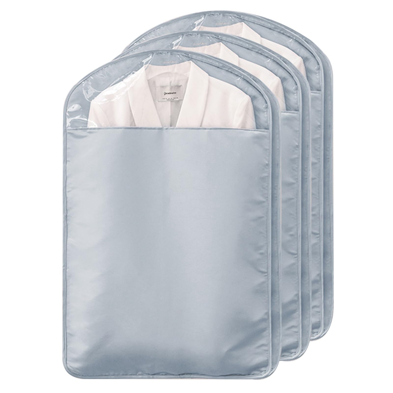 Kleiderhüllen Schutztaschen, 3er Set Kunststoff Anzugbeutel mit Reißverschluss, Transparente Ärmel für Kleiderschrank Aufbewahrung von hängenden Kleidung