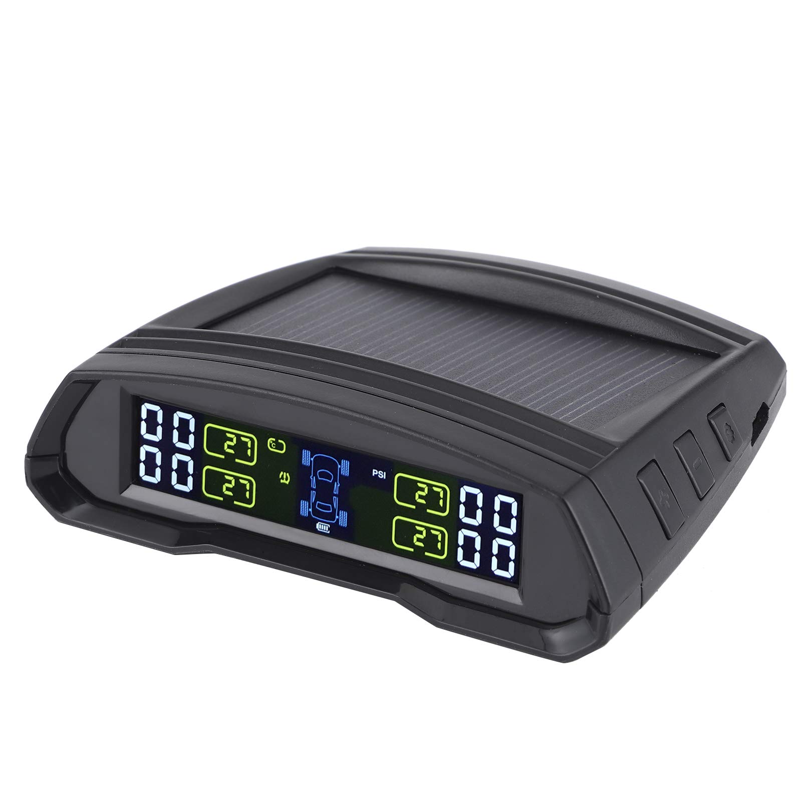 Rilevatore di Monitoraggio della Pressione dei Pneumatici, Rilevatore di Monitoraggio della Pressione dei Pneumatici Wireless TPMS con 4 Sensori USB e Ricarica del Pannello Solare