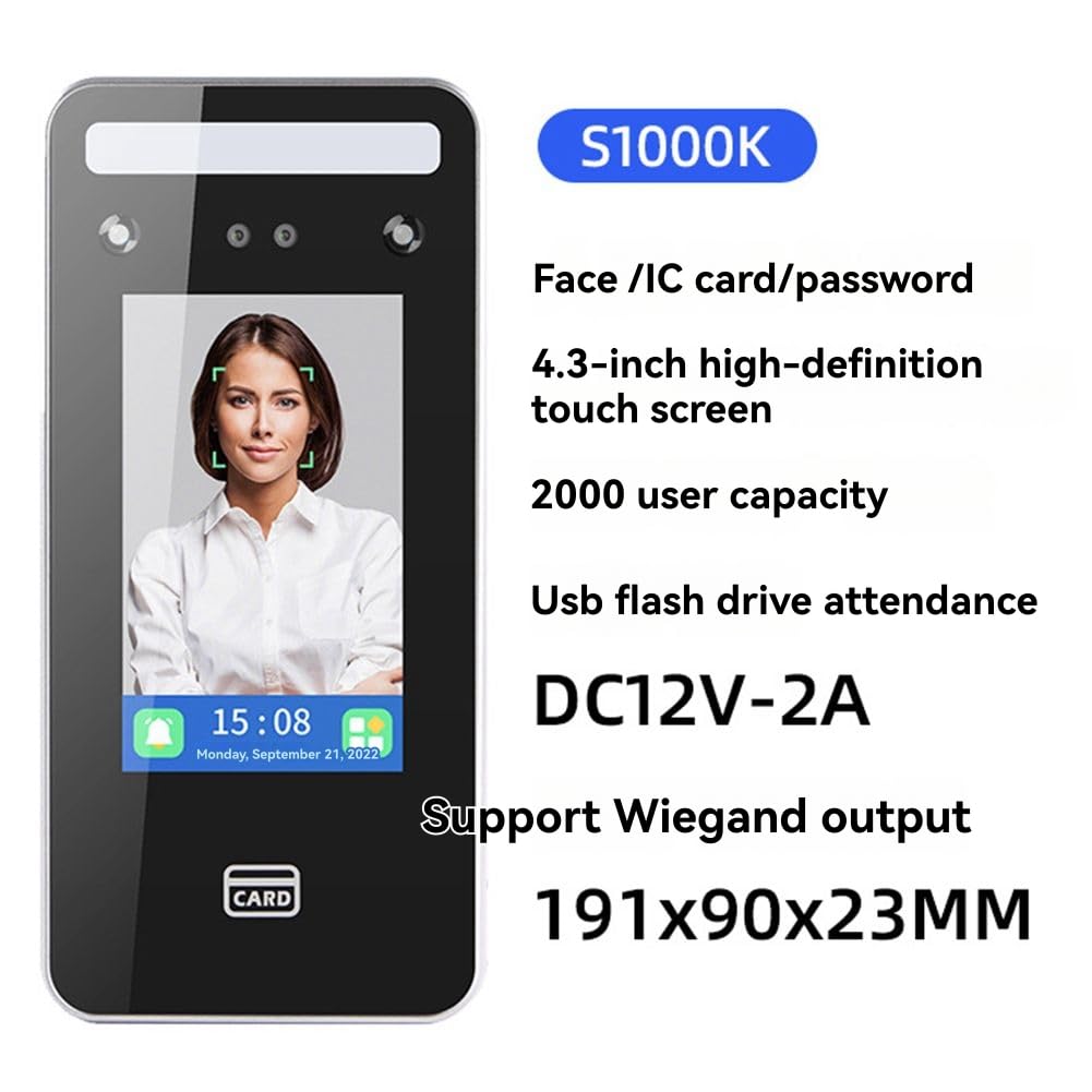 Wandmontage Dynamic Gesichtserkennungsbesuch und Zugangskontrollmaschine 2000 Gesicht für Sicherheitsschutz S1000