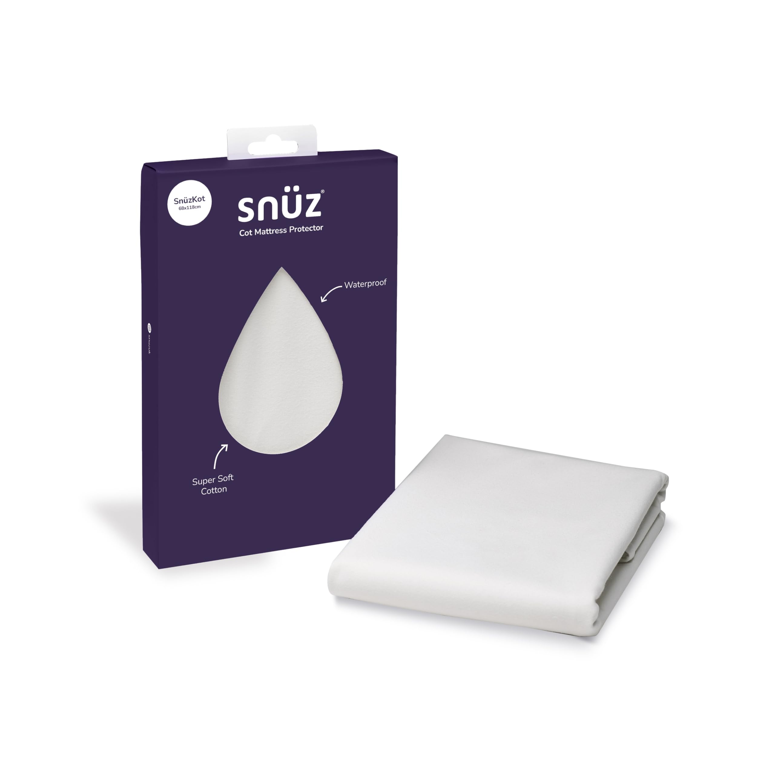 Snüz Kot Protector de colchón impermeable - 68 x 118 cm - 100% impermeable con superficie de algodón que absorbe la humedad