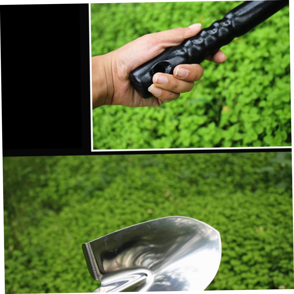 Milisten Edelstahl Gartenschaufel mit Langem Stiel für Bonsai und Topfpflanzen Gartenspaten aus Rostfreiem Stahl Gartenschaufel Handwerkzeug für Gartenpflege und Pflanzung