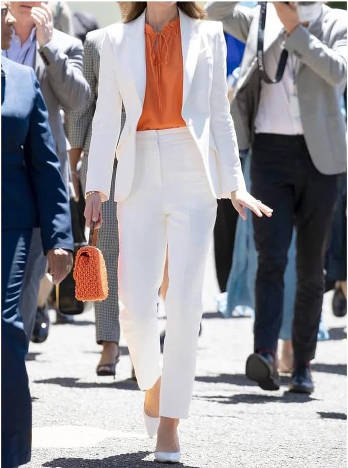 Women’S Peak Lapel One Button Slim Blazer and Pants – Elegant Wedding Business Formal Wear