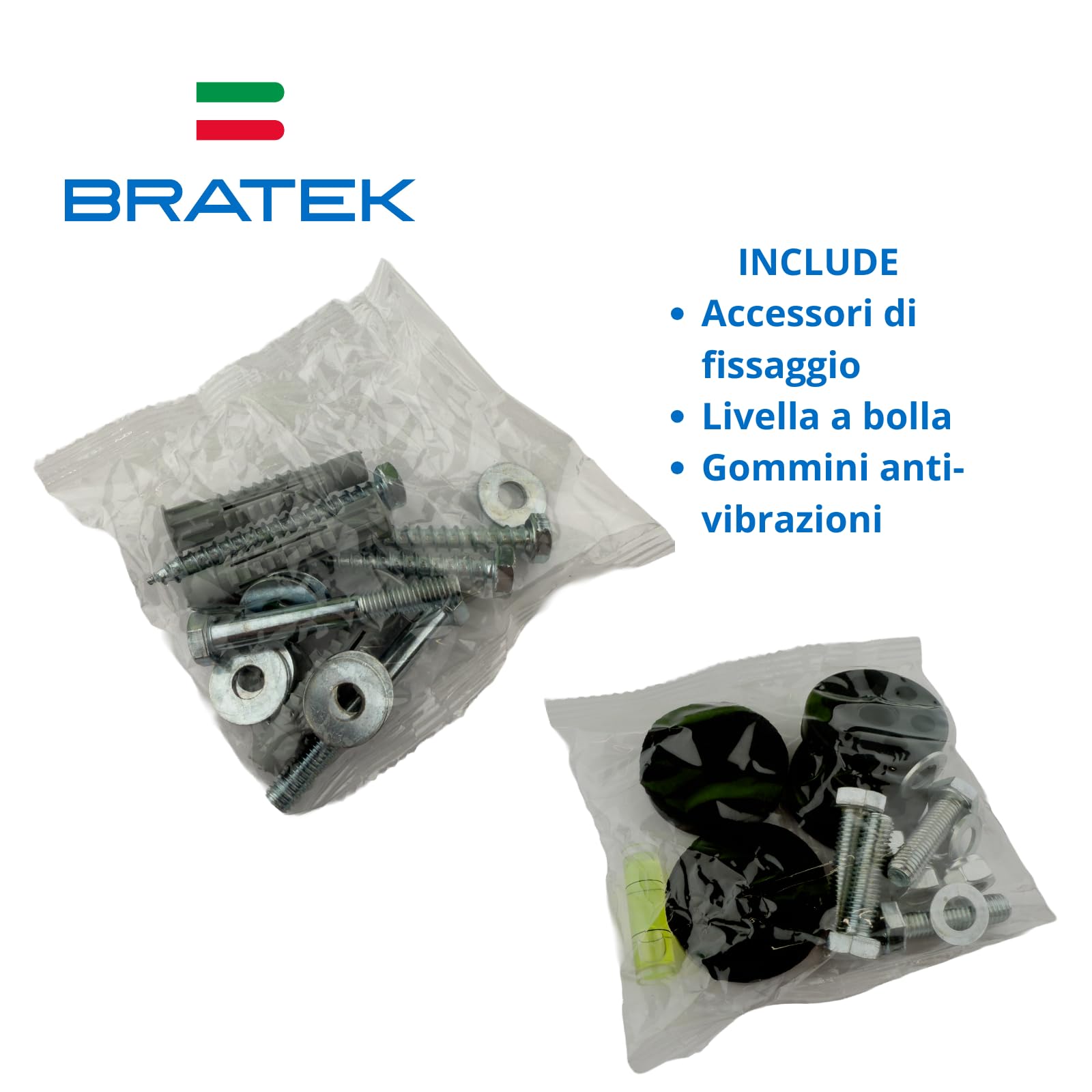 Bratek Staffa Universale per Condizionatore Split Zincata Bianca con Livella 150 kg Regolabile 24000 Btu