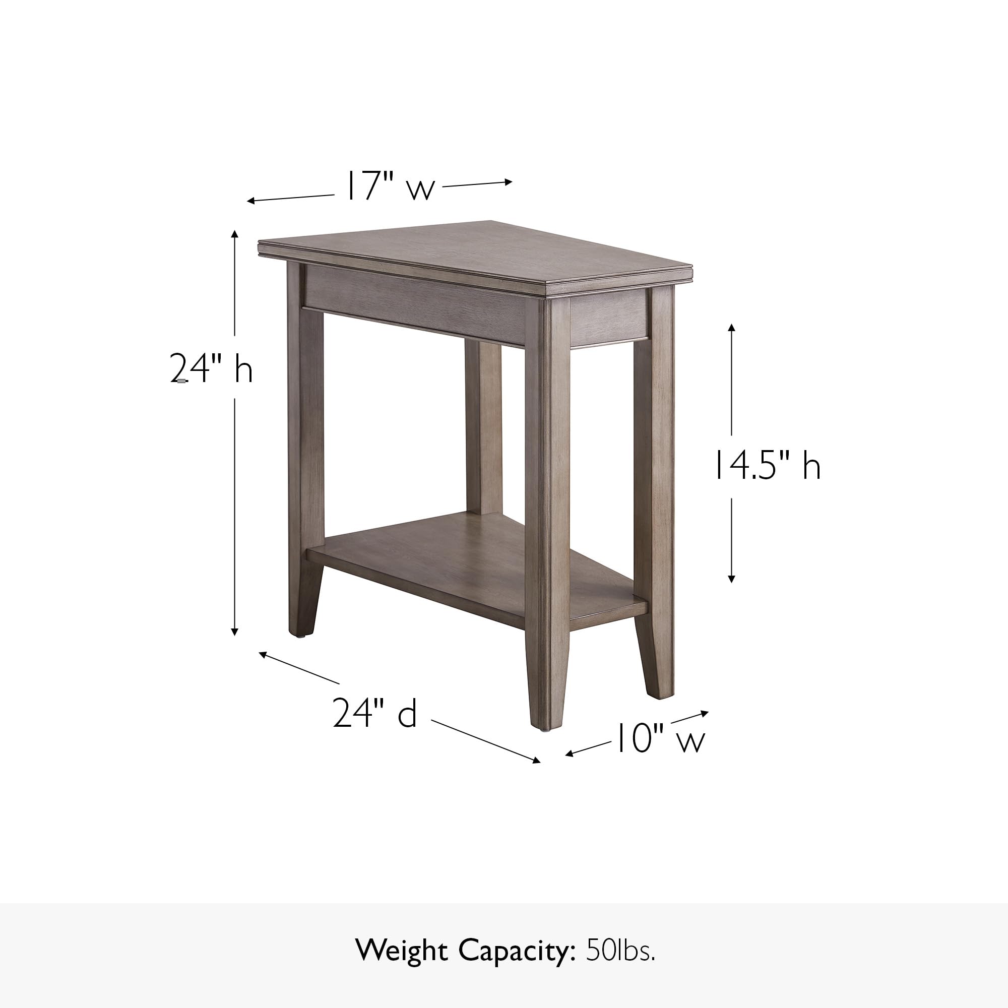 Amazon.com: Leick Home Laurent End Table, Solid Wood, Wedge Shape