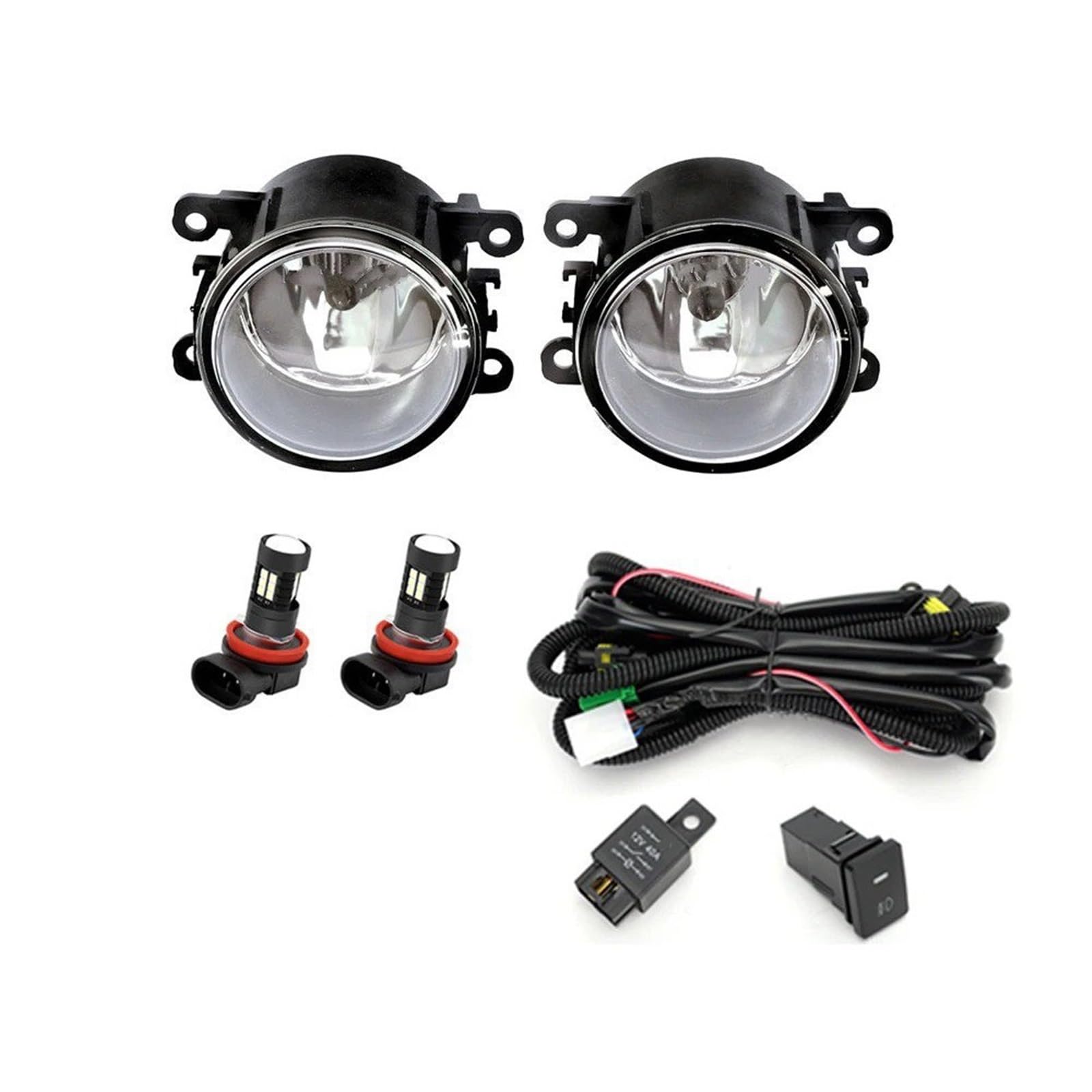 fari fendinebbia Fendinebbia Per Citroen Jumpy Per C1 Per C3 Per C4 Per C5 Per C6 Per C-Elysee Per Berlingo Lampada A LED(Fog lights and wires)