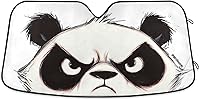 Vista 15 de Boccsty Angry Panda Eyes - Parasol plegable para parabrisas de automóvil, para ventana delantera de camión, bloquea los rayos UV, protector solar