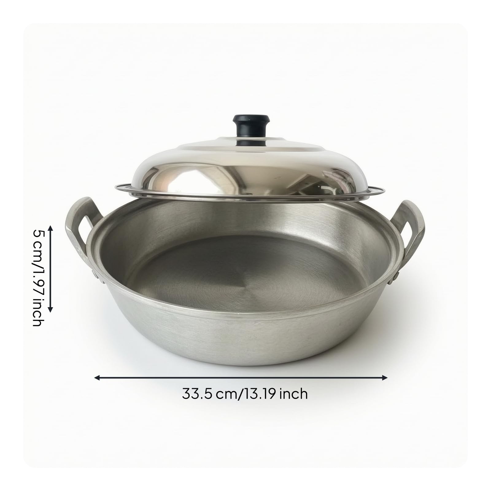 Sartén con Dos sin Revestimiento Sartén con Dobles para Familias, Estufa, 34 Cm, Actualización, 34 Cm, 1.6 Kg, Con Tapa