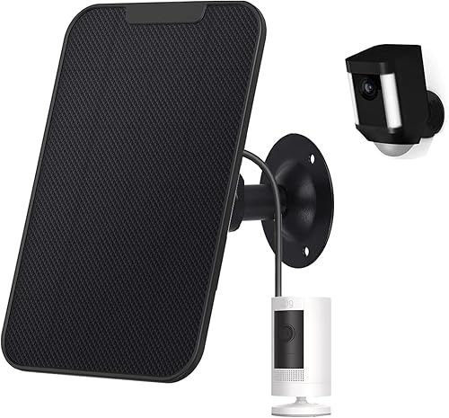 dosili Panel solar compatible con anillo, para batería de leva de foco y batería de leva adhesiva, alimenta tu cámara de vigilancia continuamente