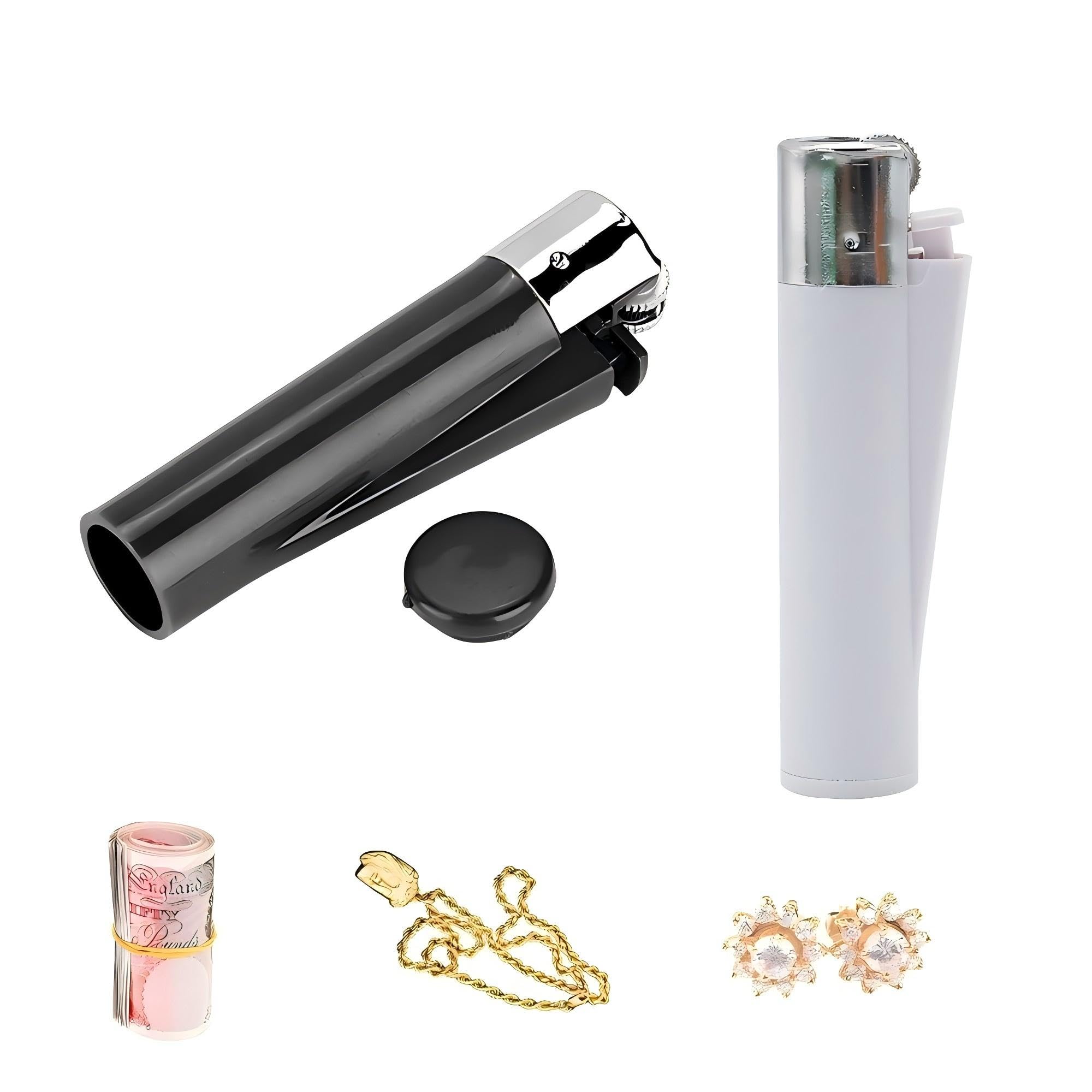 CONGGUAN 2 Pack Stash Lighter Safe Plastic Concealment Safe Mini Diversion Hidden Compartment Storage Box Secret Stash Container for Valuables Cash Coins