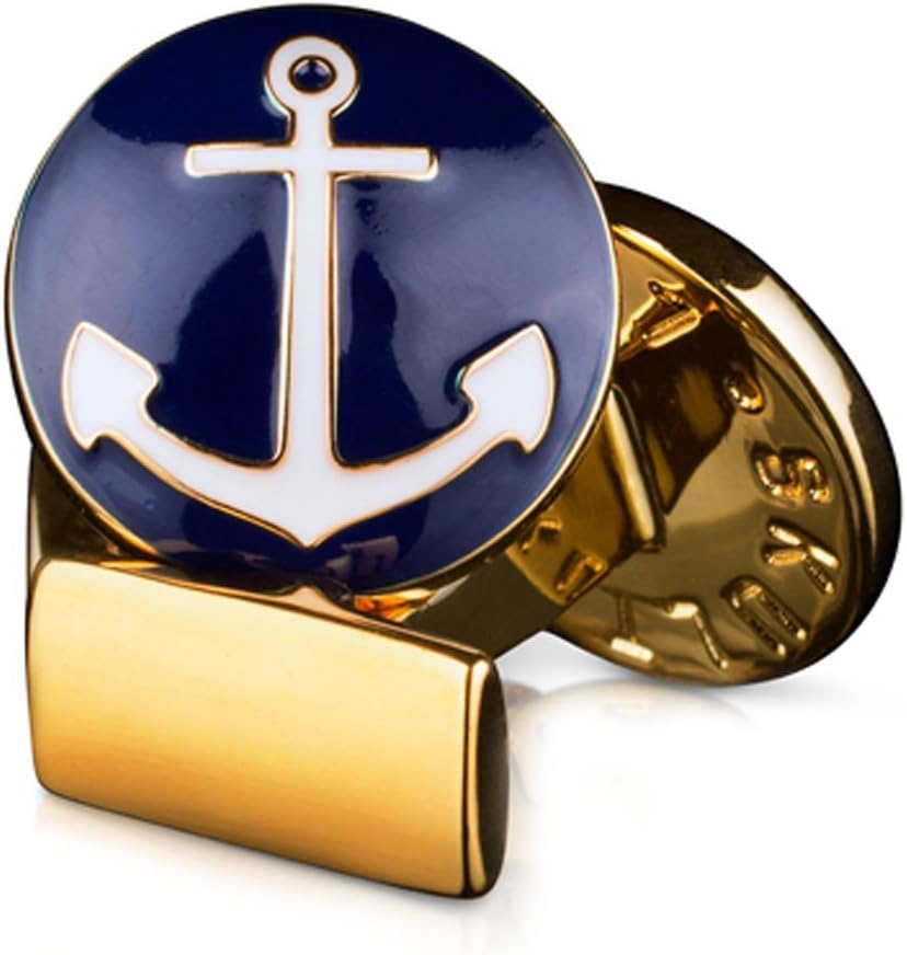 Skultuna Blue and Gold Tone Anchor Cufflinks