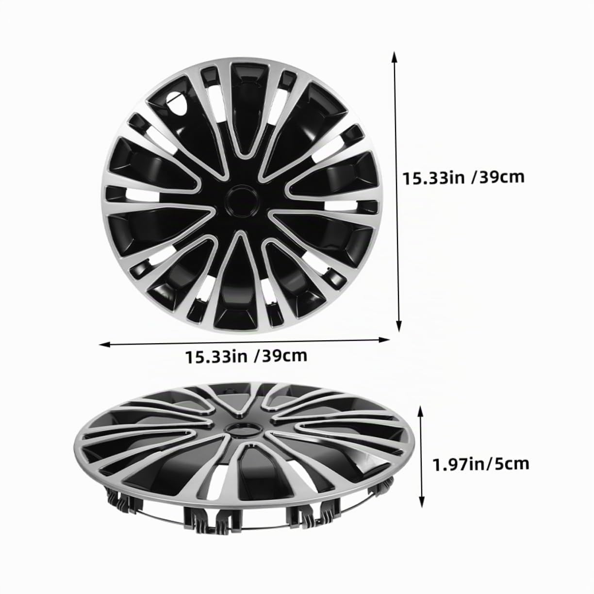 Copricerchi Auto in Pp Design Raffinato e Durata Eccezionale, Coprimozzo Decorativo per Ruota Auto Versatile e Resistente Adatto a Veicoli
